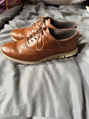 Cole Haan Cognac Leather Wingtip Oxford Sneakers